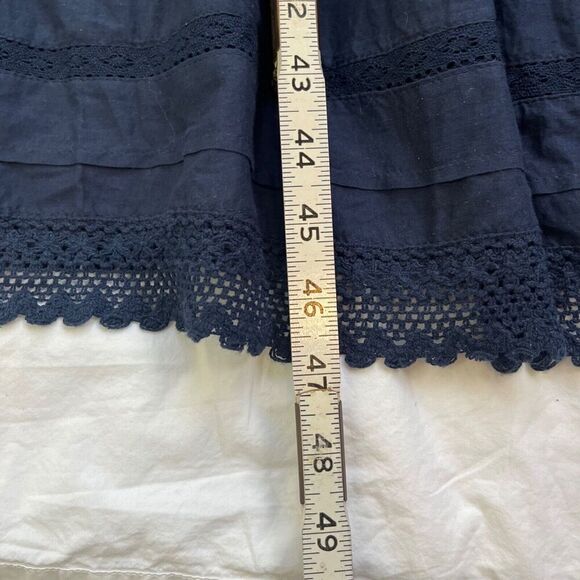 Anthropologie Velvet by Graham & Spencer One-Shoulder Lace Midi Dress XS Blue - Picture 7 of 8